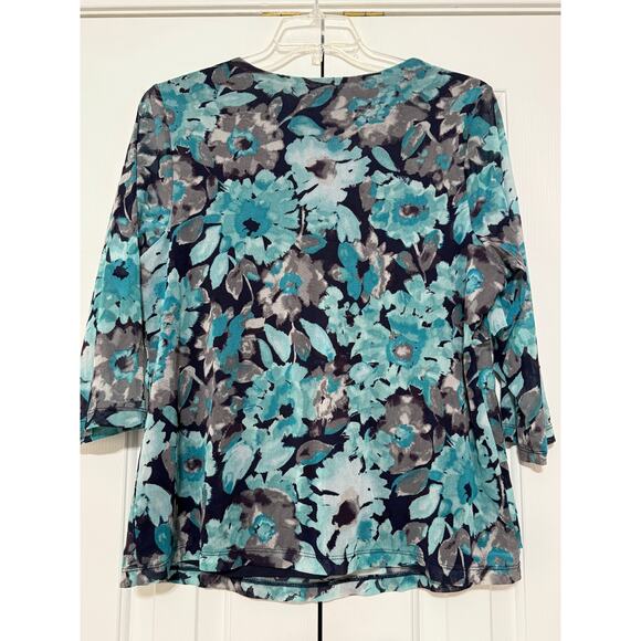 Croft and Barrow Printed Ruffled Blouse, Size 1X - Picture 2 of 5